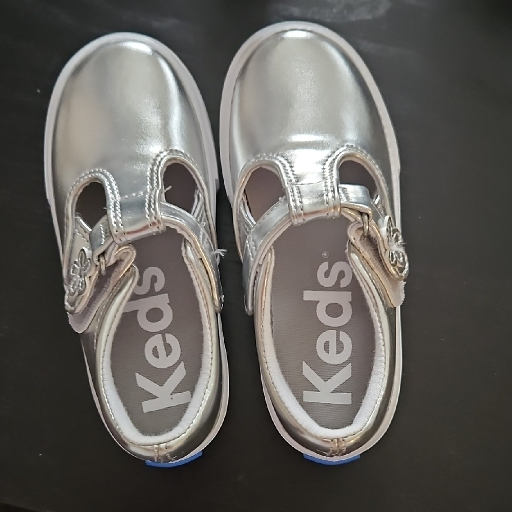 Keds Kids Metallic Silver Dress Shoes